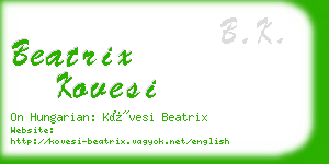 beatrix kovesi business card